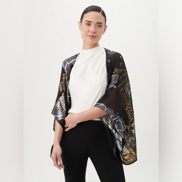 Trina Turk Exquisite Jacket Cocoon Silk Wrap Shrug NWT - Picture 2 of 6